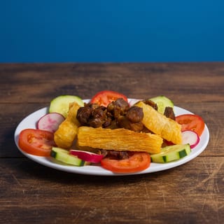 Yuca con Chicharron Dish