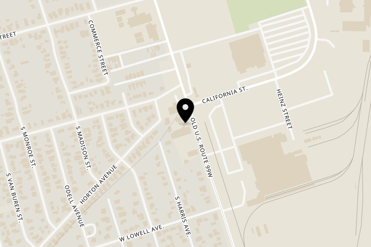 Map showing the location of El Patio on 2703 S El Dorado St in Stockton
